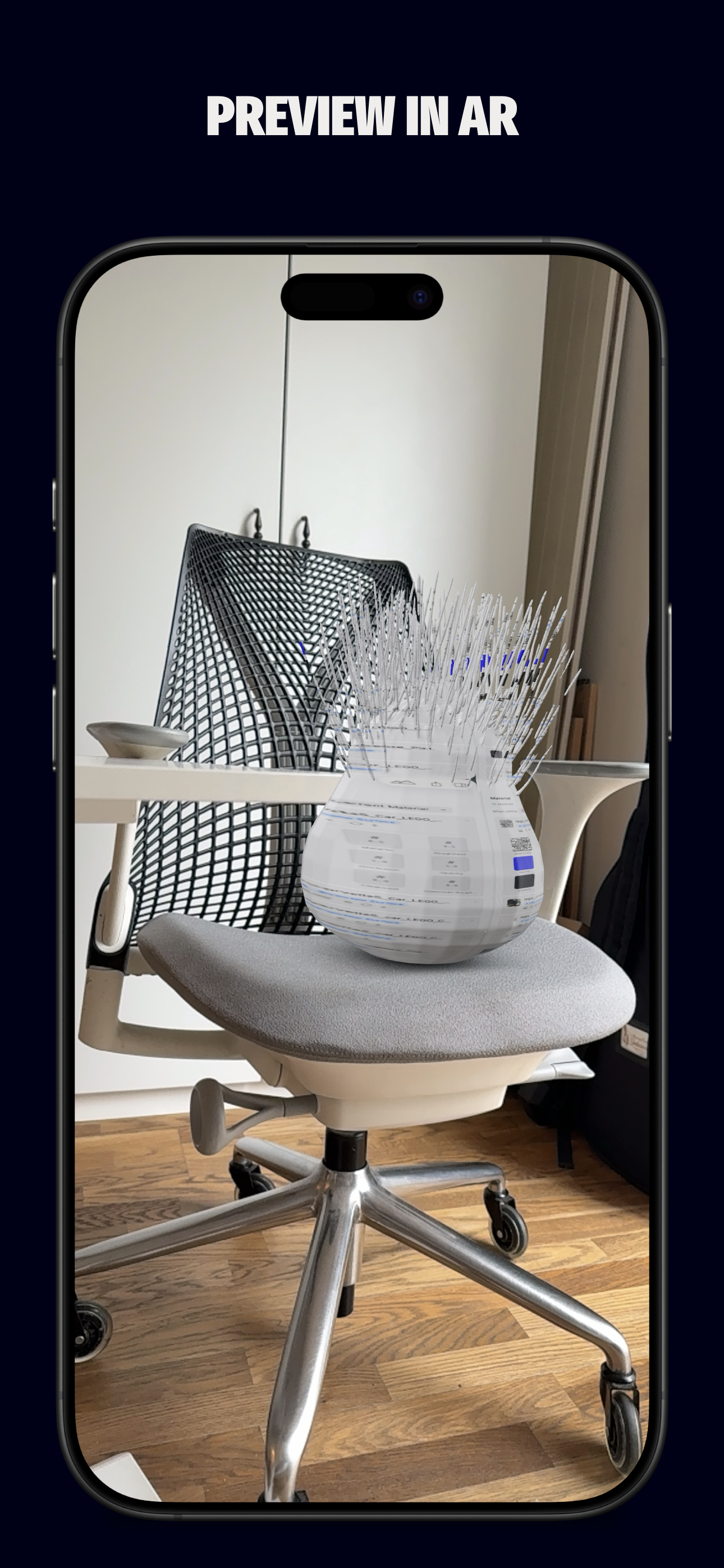 Model placed via AR Quick Look on iPhone