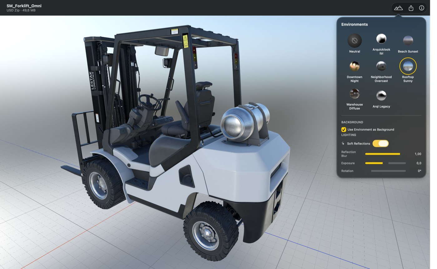 Gantry environment lighting screenshot